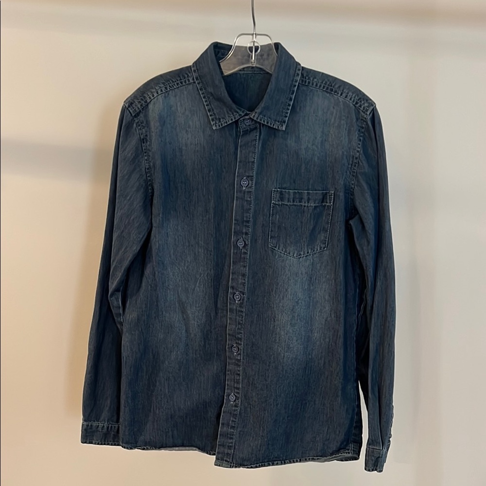 Casual Denim Boys Button-Up Shirt